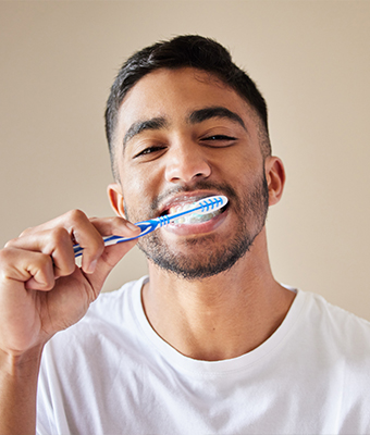 Man brushing his teeth